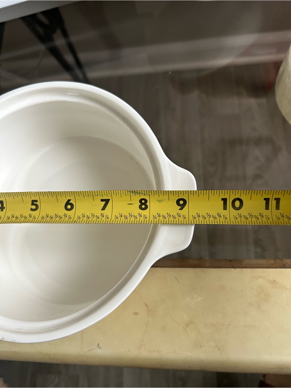 White Ceramic Mixing Bowl with Pour Spout - Home Kitchen